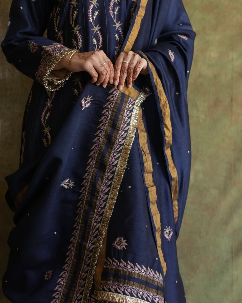 Roheen Moonga Silk Chikankari Anarkali 8 2