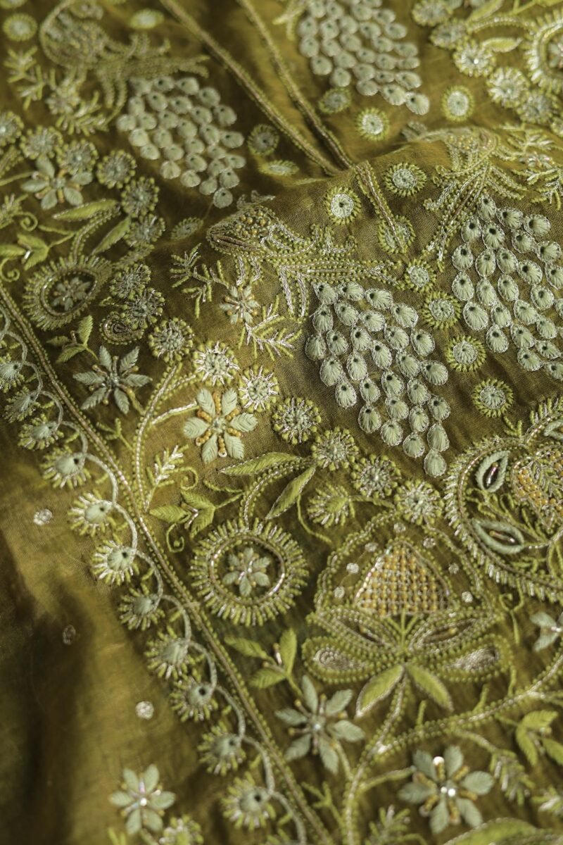 Roheen Tissue Silk Chikankari Fabrics
