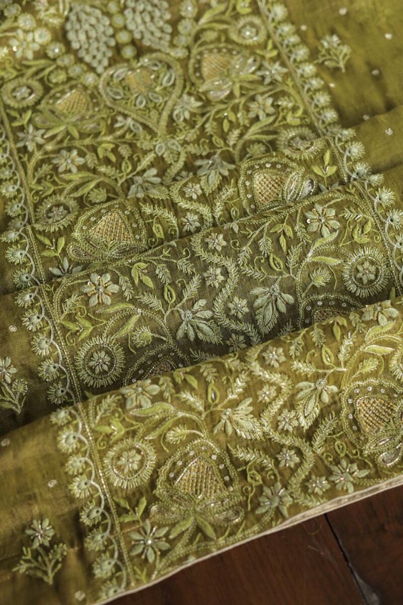 Roheen Tissue Silk Chikankari Fabrics