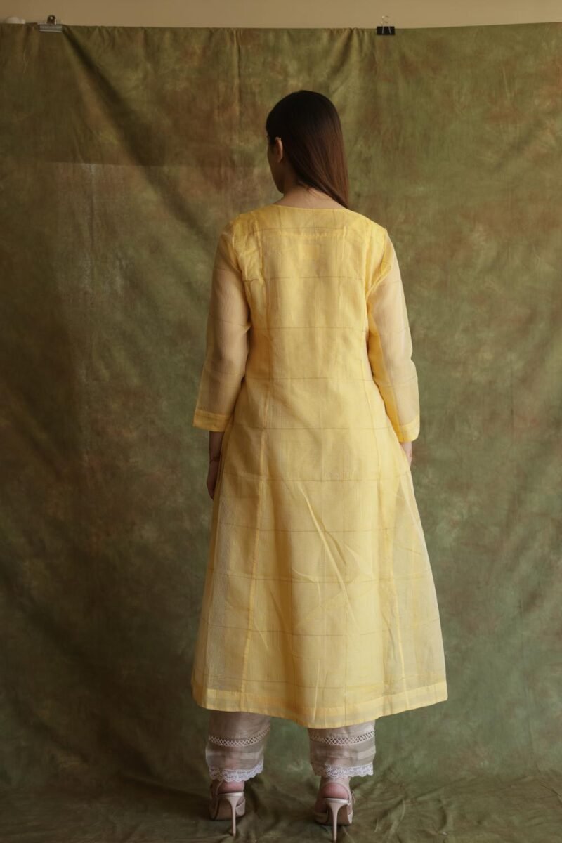 Butter Yellow Zari Kota Ready to Wear Kurta Set