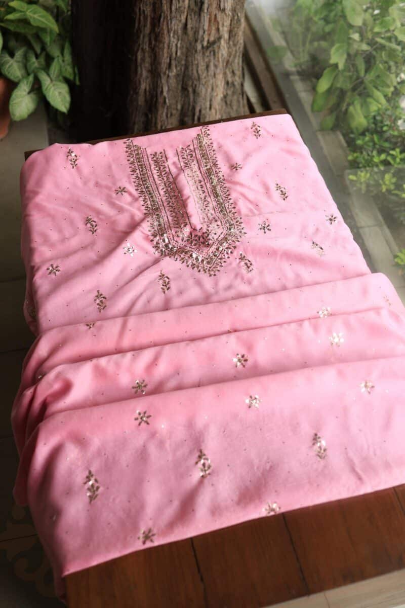 Chanderi Mukaish Badla Unstitched Chikankari Unisex Kurtas