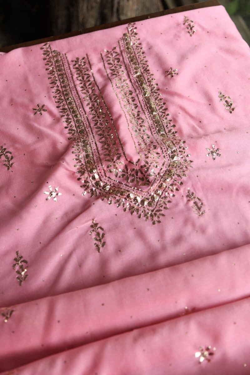 Chanderi Mukaish Badla Unstitched Chikankari Unisex Kurtas