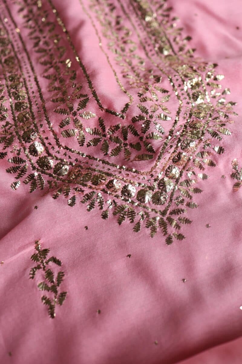 Chanderi Mukaish Badla Unstitched Chikankari Unisex Kurtas