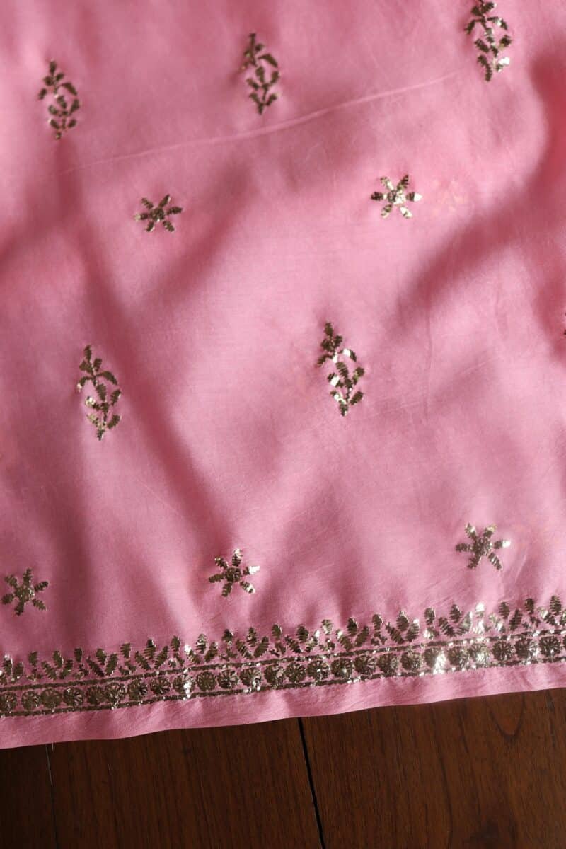 Chanderi Mukaish Badla Unstitched Chikankari Unisex Kurtas