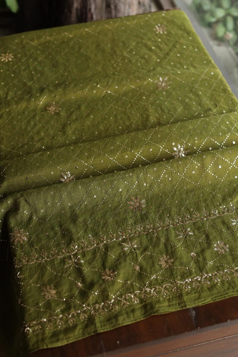 Roheen Tissue Silk Chikankari Fabrics
