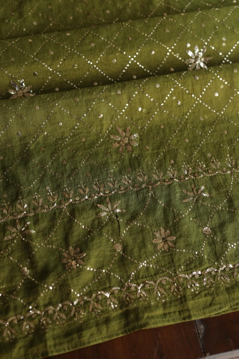 Roheen Tissue Silk Chikankari Fabrics